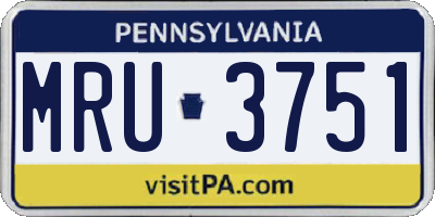 PA license plate MRU3751