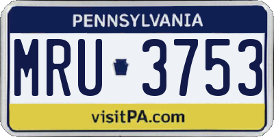 PA license plate MRU3753