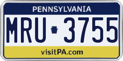 PA license plate MRU3755
