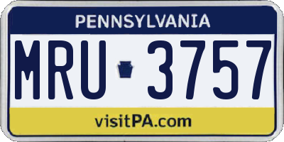 PA license plate MRU3757
