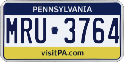 PA license plate MRU3764