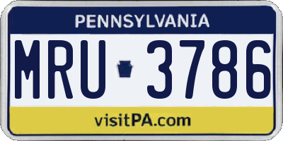 PA license plate MRU3786