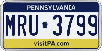 PA license plate MRU3799