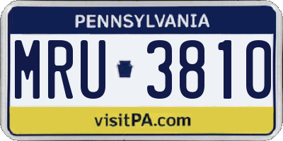 PA license plate MRU3810