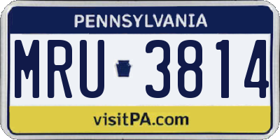 PA license plate MRU3814