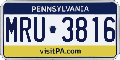 PA license plate MRU3816