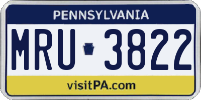 PA license plate MRU3822