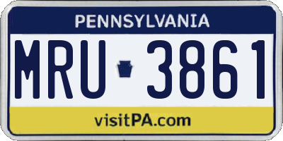 PA license plate MRU3861