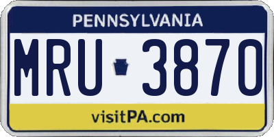 PA license plate MRU3870