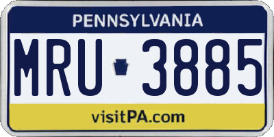 PA license plate MRU3885