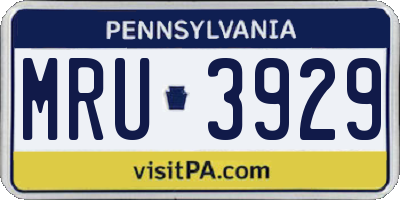 PA license plate MRU3929