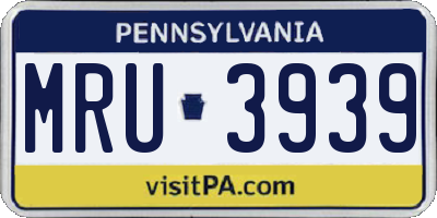PA license plate MRU3939