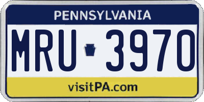 PA license plate MRU3970