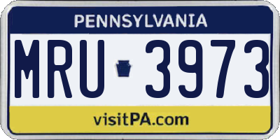 PA license plate MRU3973