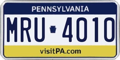 PA license plate MRU4010