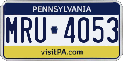 PA license plate MRU4053