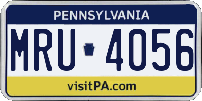 PA license plate MRU4056