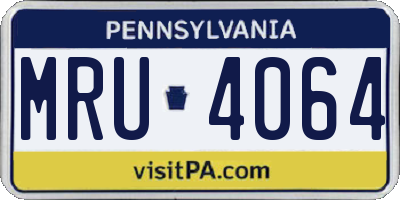 PA license plate MRU4064