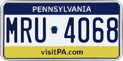 PA license plate MRU4068