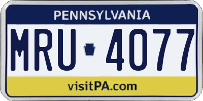 PA license plate MRU4077