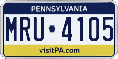 PA license plate MRU4105