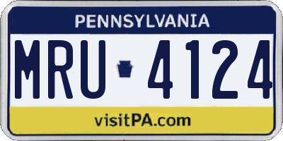 PA license plate MRU4124