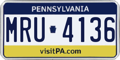 PA license plate MRU4136