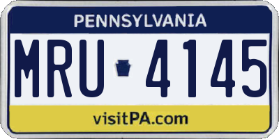 PA license plate MRU4145