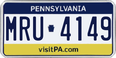 PA license plate MRU4149