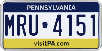 PA license plate MRU4151
