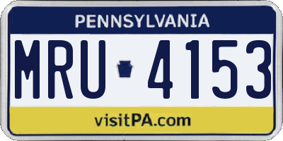 PA license plate MRU4153