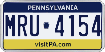 PA license plate MRU4154