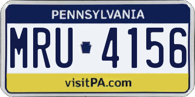 PA license plate MRU4156