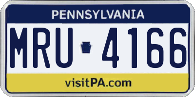 PA license plate MRU4166
