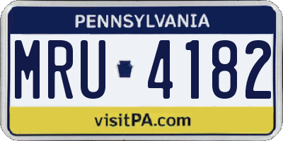 PA license plate MRU4182