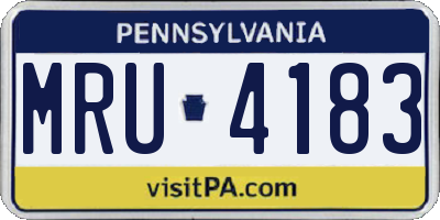 PA license plate MRU4183