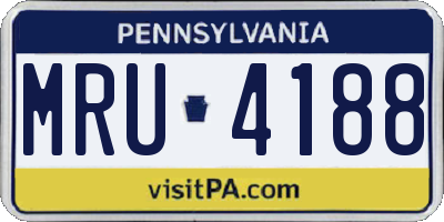 PA license plate MRU4188