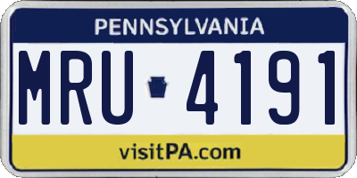 PA license plate MRU4191