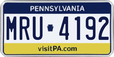 PA license plate MRU4192