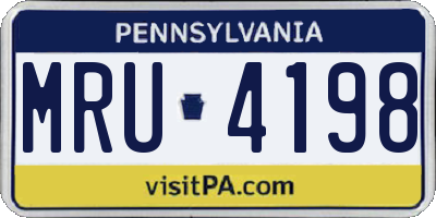 PA license plate MRU4198