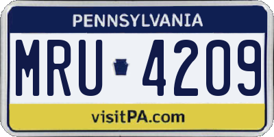 PA license plate MRU4209