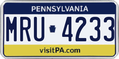 PA license plate MRU4233