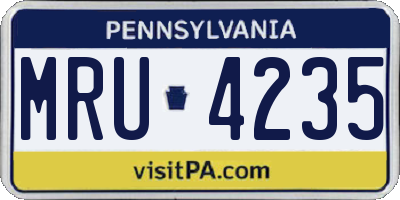 PA license plate MRU4235