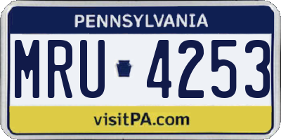 PA license plate MRU4253
