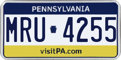 PA license plate MRU4255