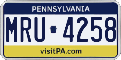 PA license plate MRU4258