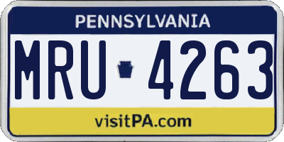 PA license plate MRU4263