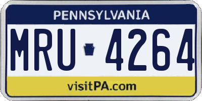 PA license plate MRU4264