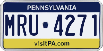 PA license plate MRU4271