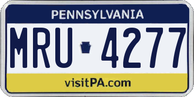 PA license plate MRU4277
